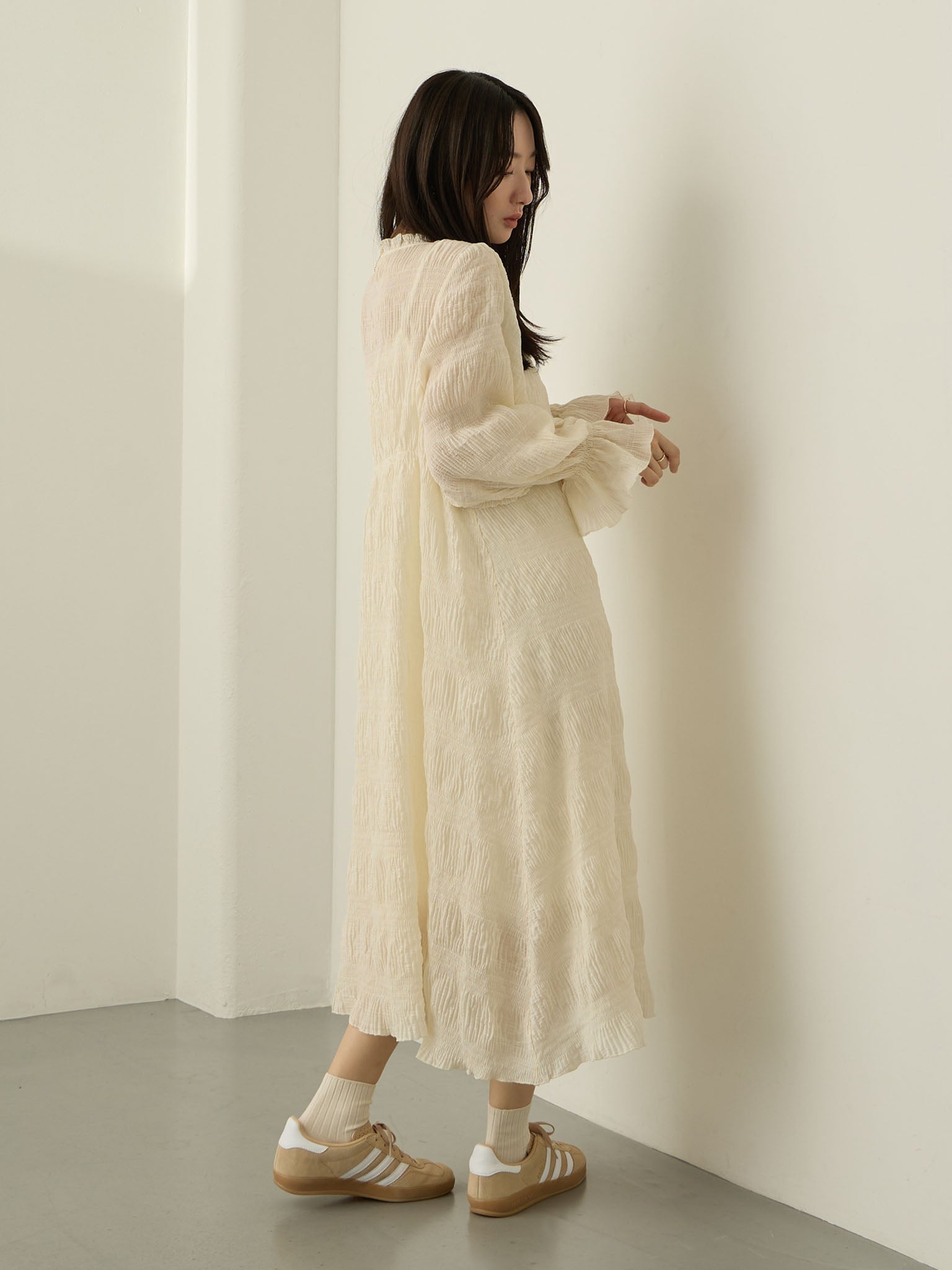リンクルプリーツワンピースペチコート付き Ivory – honono for mom&baby