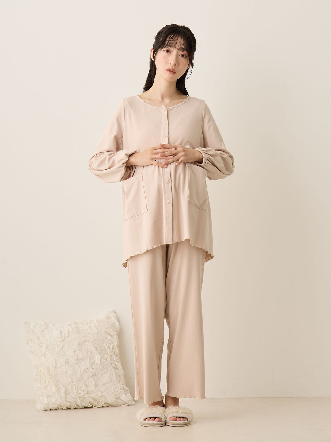 腹巻き付きルームセット Ash pink