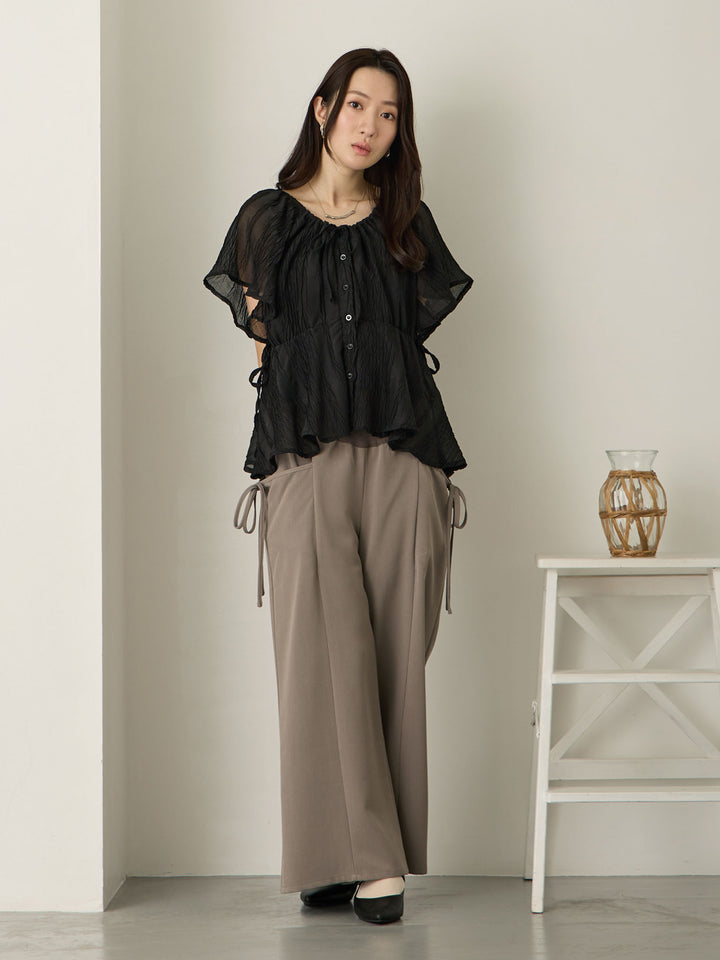 侧边蝴蝶结裤 灰色