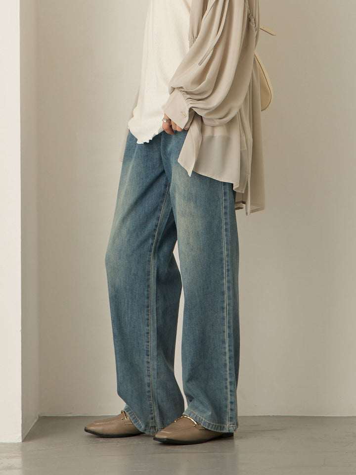 浅色牛仔长裤 蓝色