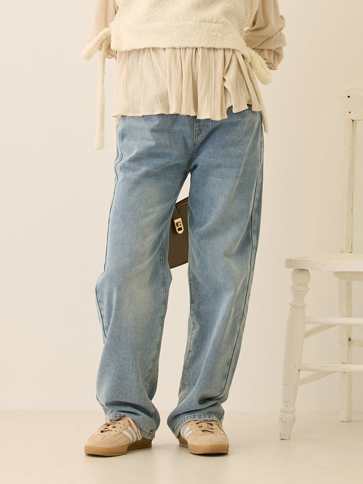 マタニティロングデニム Light blue