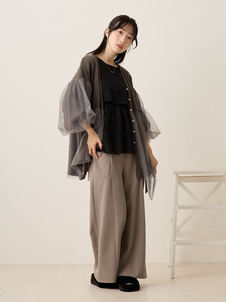 侧边蝴蝶结裤 灰色