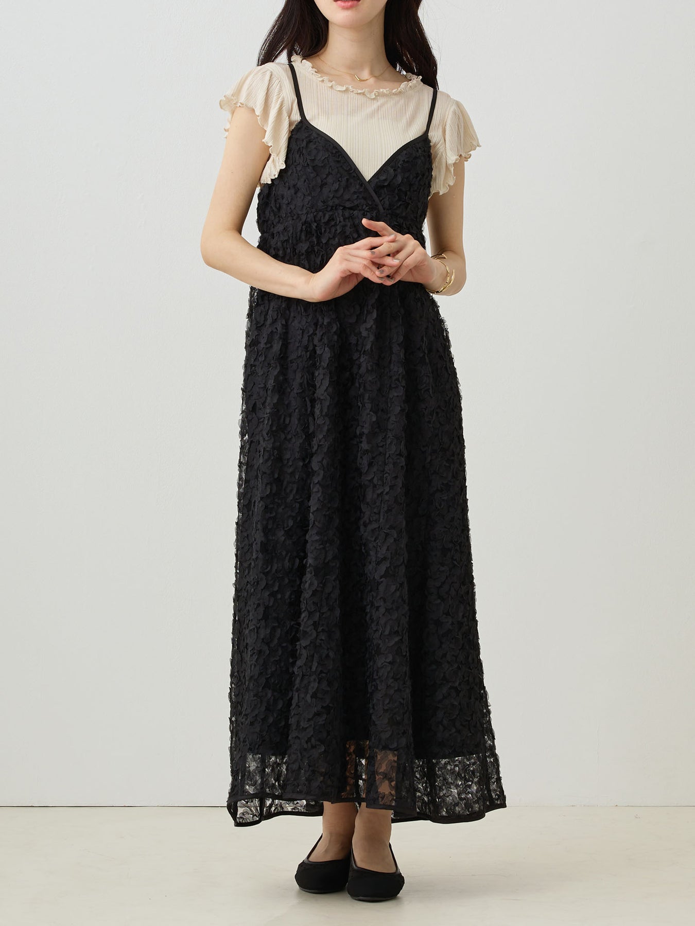 カシュクールレースキャミワンピース Black – honono for mom&baby