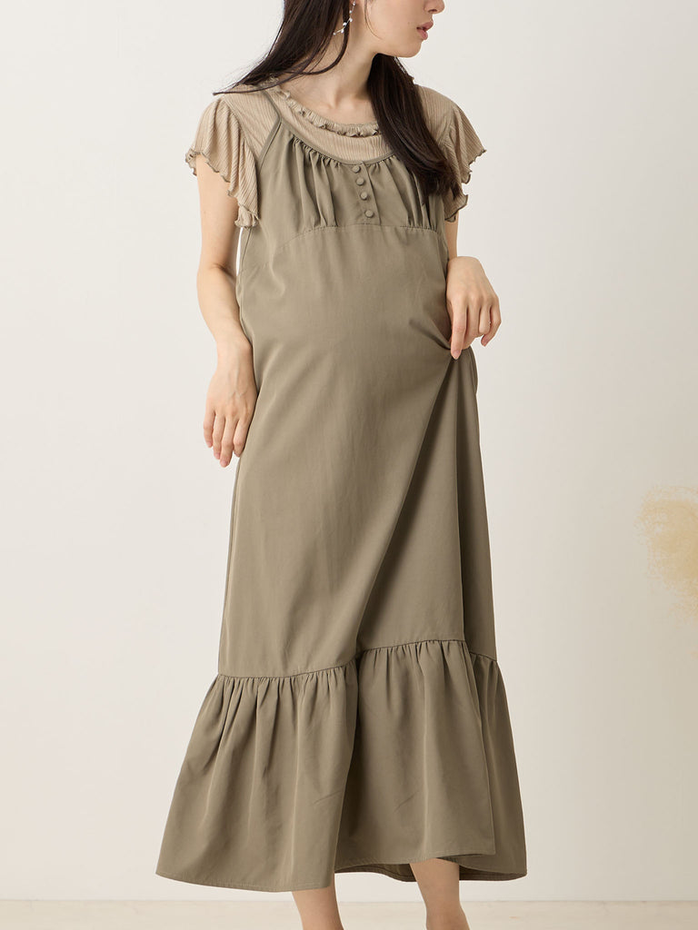 フロントボタンキャミワンピース Khaki – honono for mom&baby