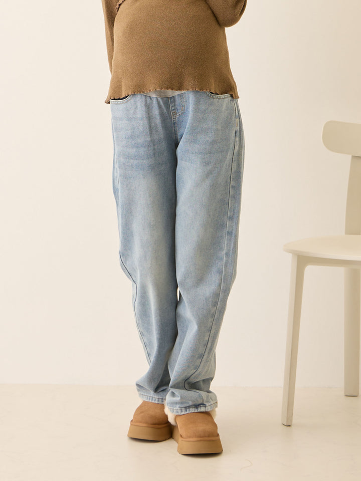 マタニティロングデニム Light blue