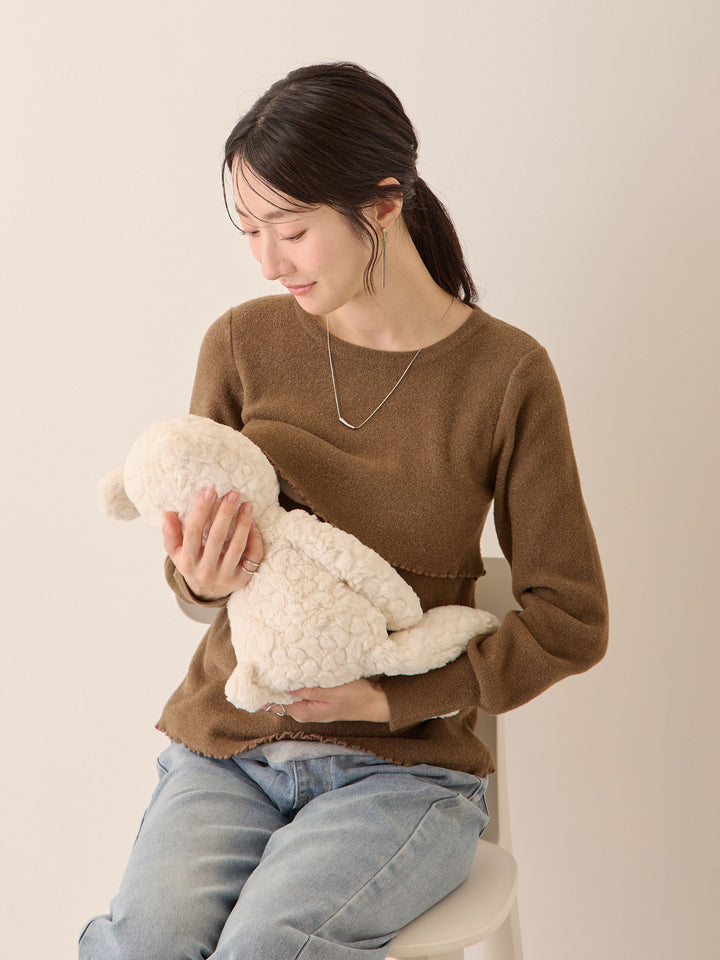 シンプル授乳ニット Ivory