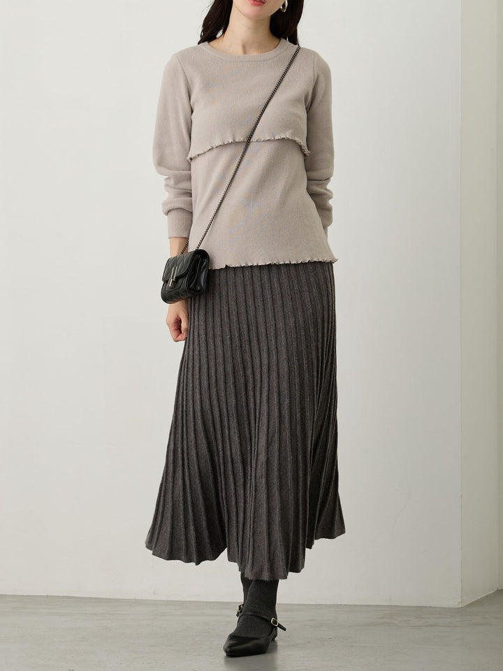 ニットプリーツスカート Gray