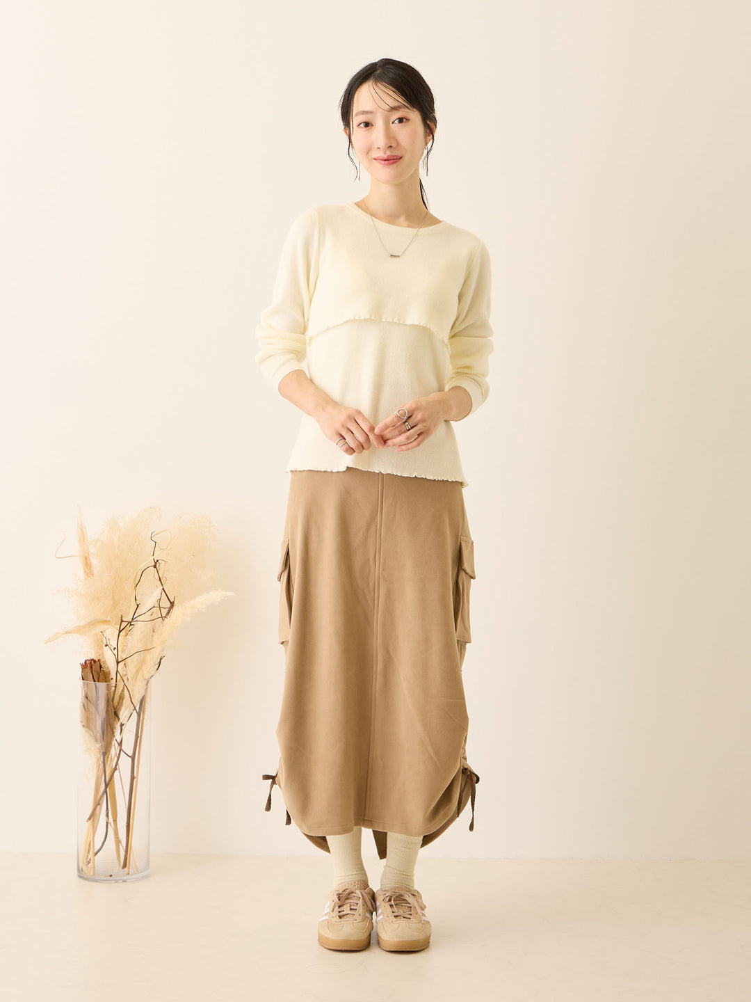 シンプル授乳ニット Ivory