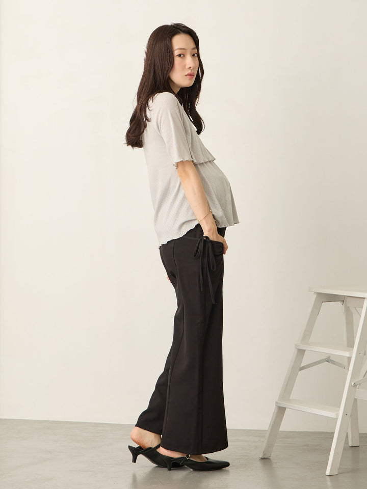 侧边蝴蝶结裤 黑色