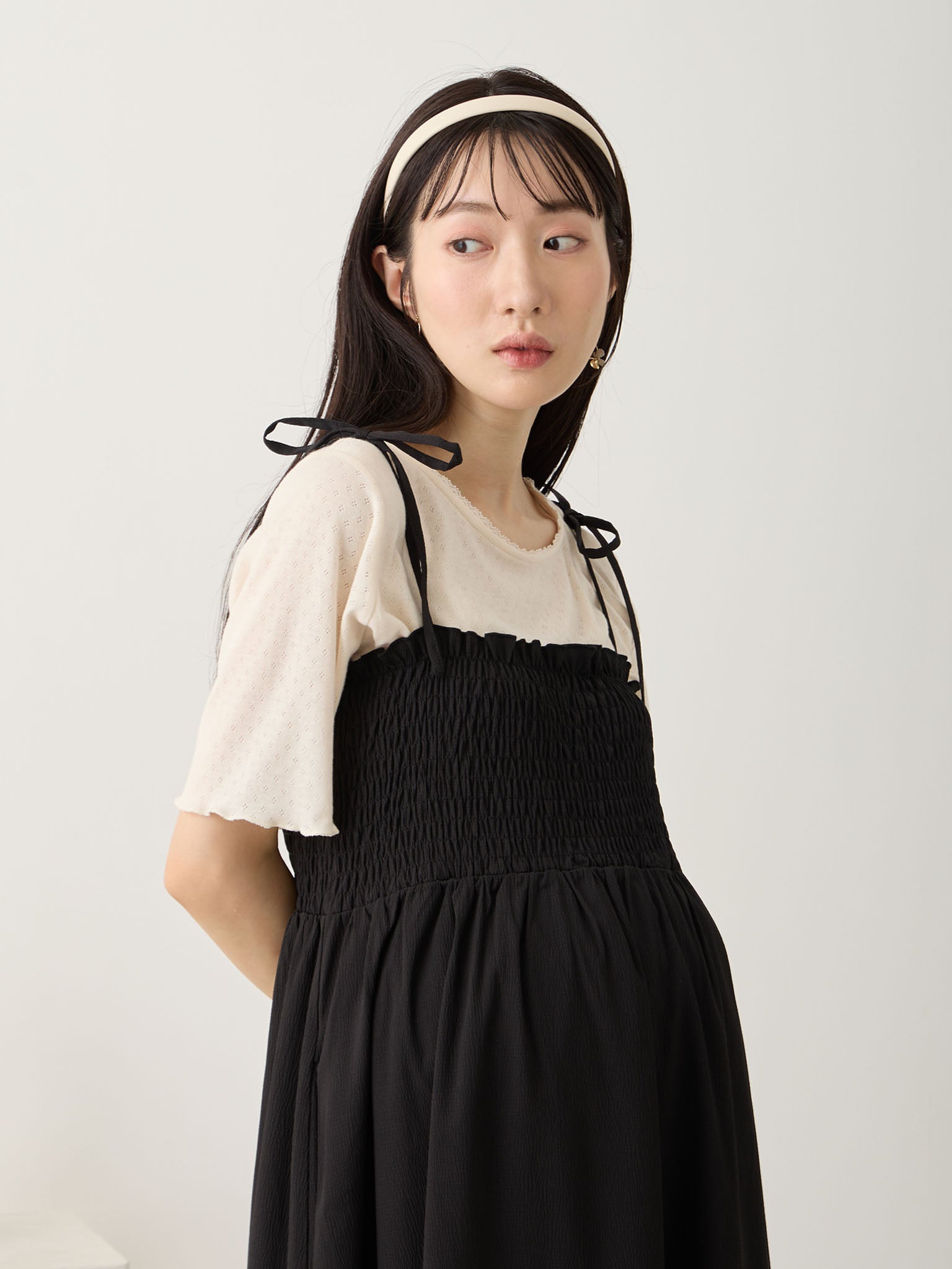 honeymihoney♡キャミソールワンピース　ブラック　ウォッシャブル HONEY MI HONEY】ワンピースやパンツなど…秋に使える