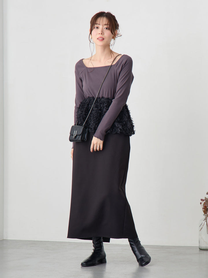 セレモニー対応・マタニティタイトスカート Black