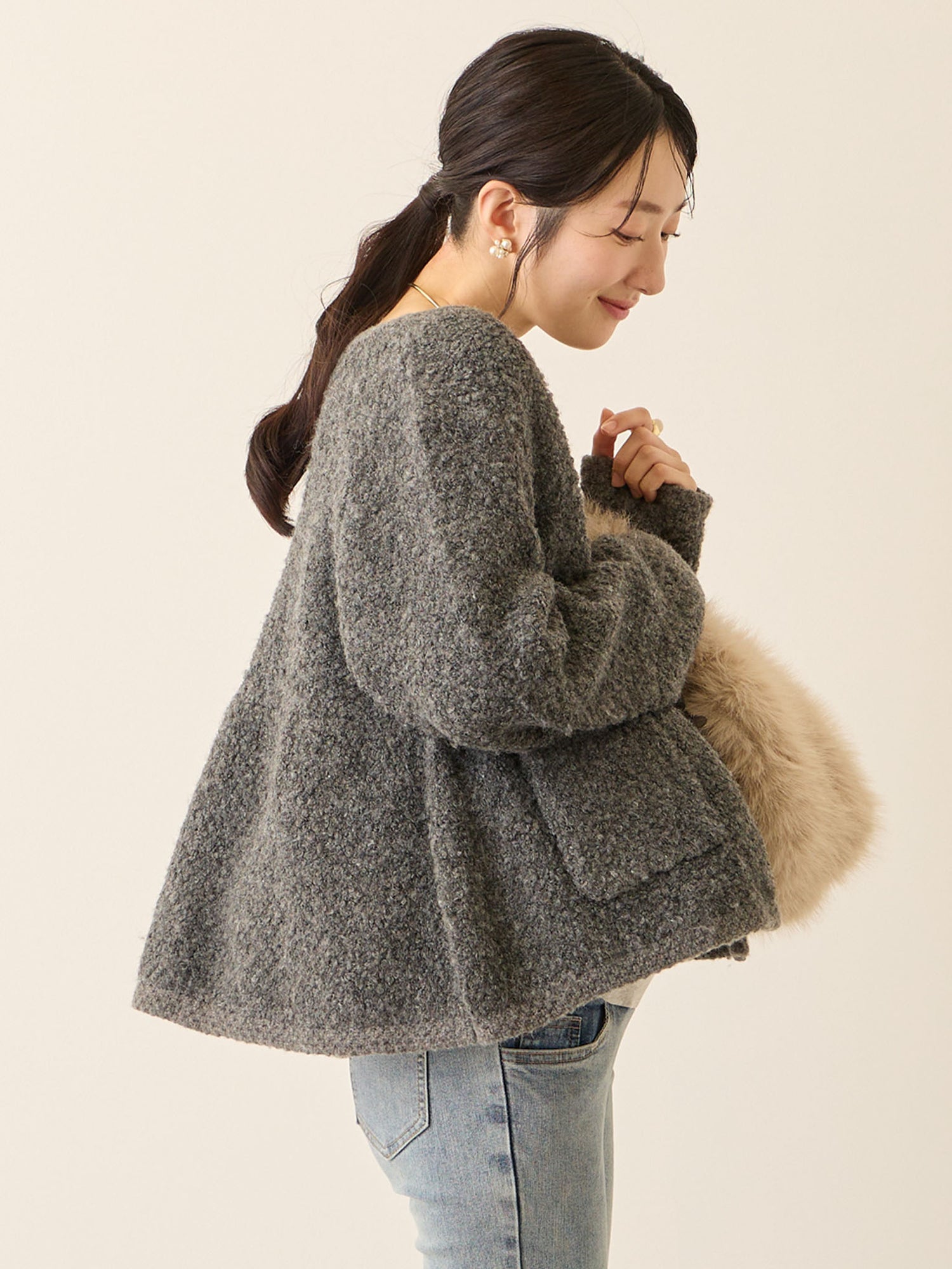 ニットジャケット Gray