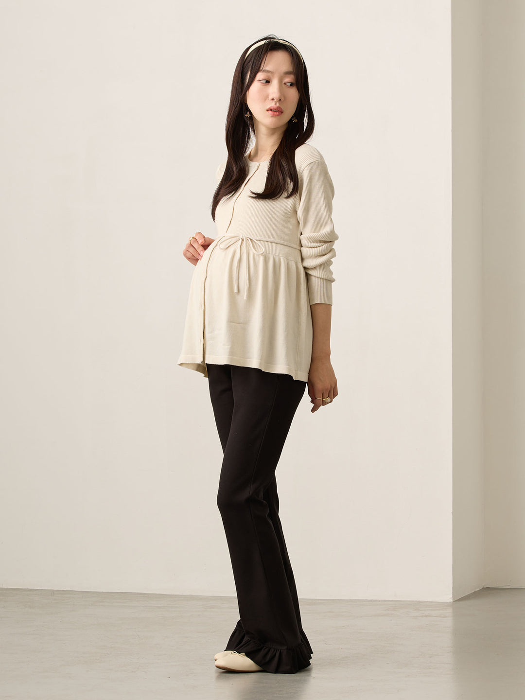 2wayペプラムニット Ecru