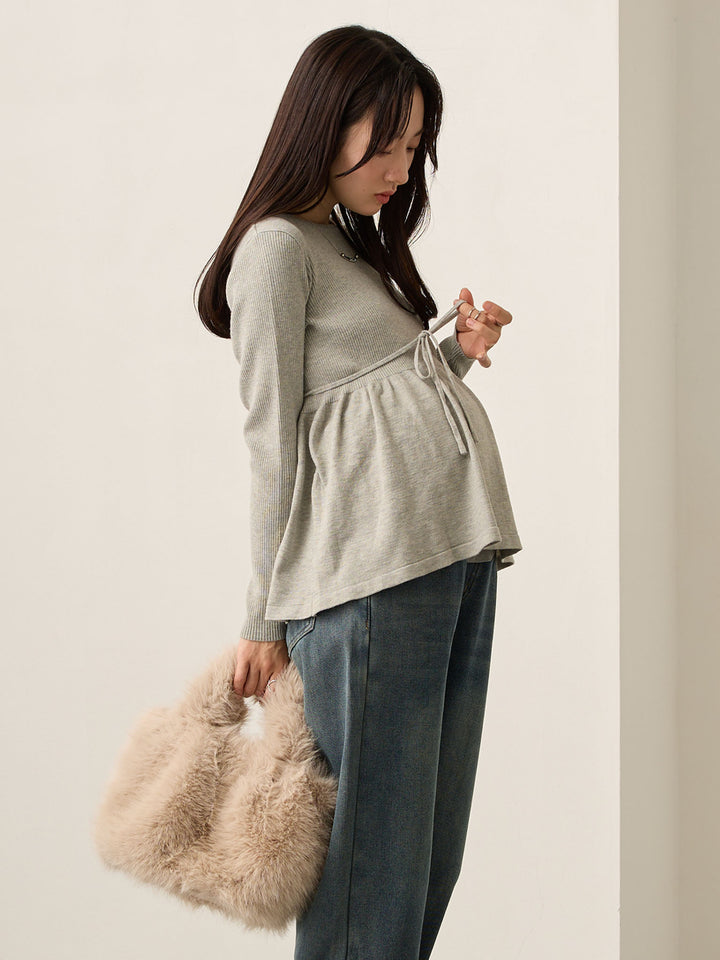 2wayペプラムニット Gray