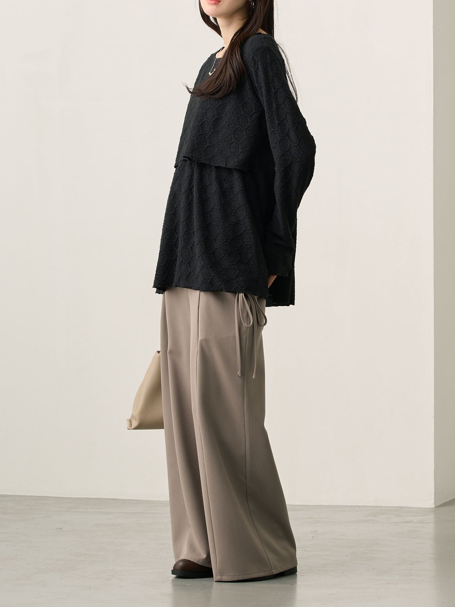 サイドリボンパンツ Gray