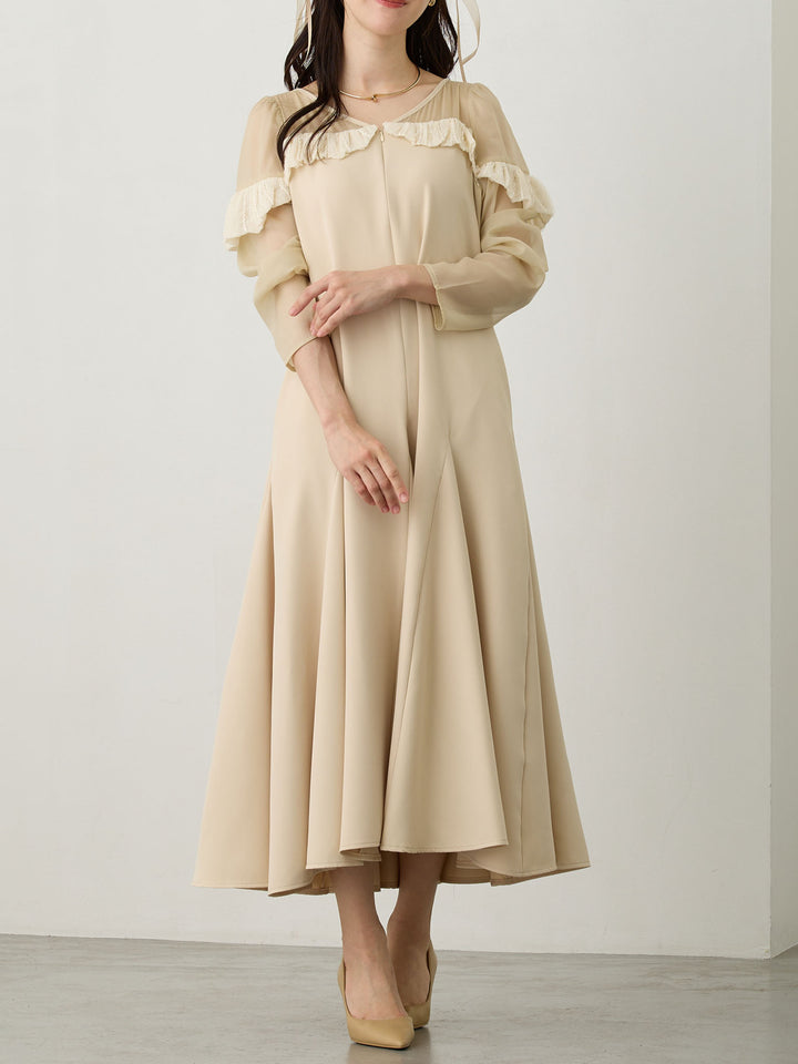 パフチュールドレス Beige