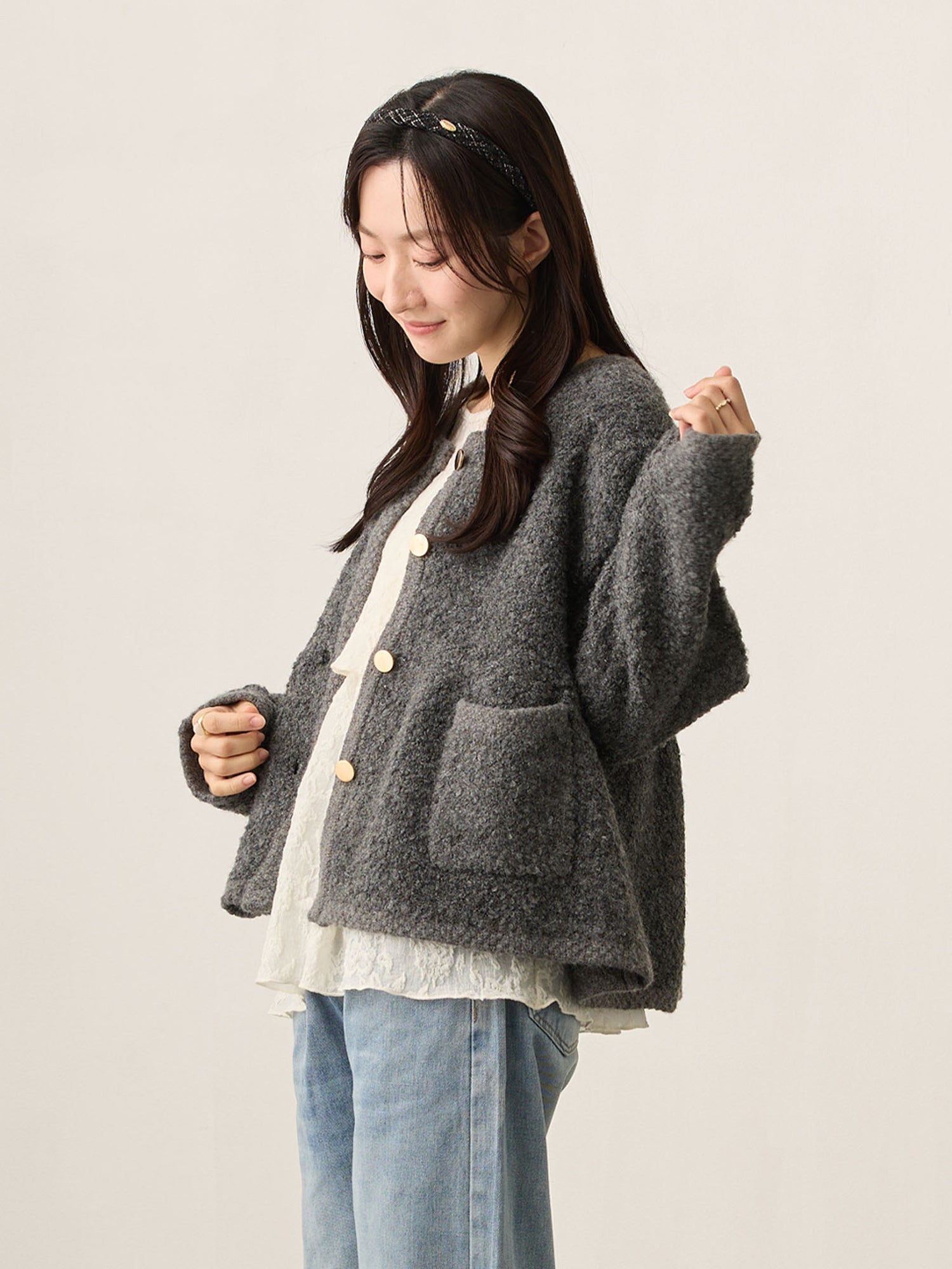 ニットジャケット Gray