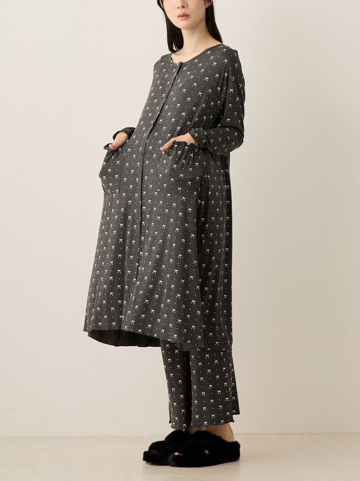 リボンドットルームウェア Gray