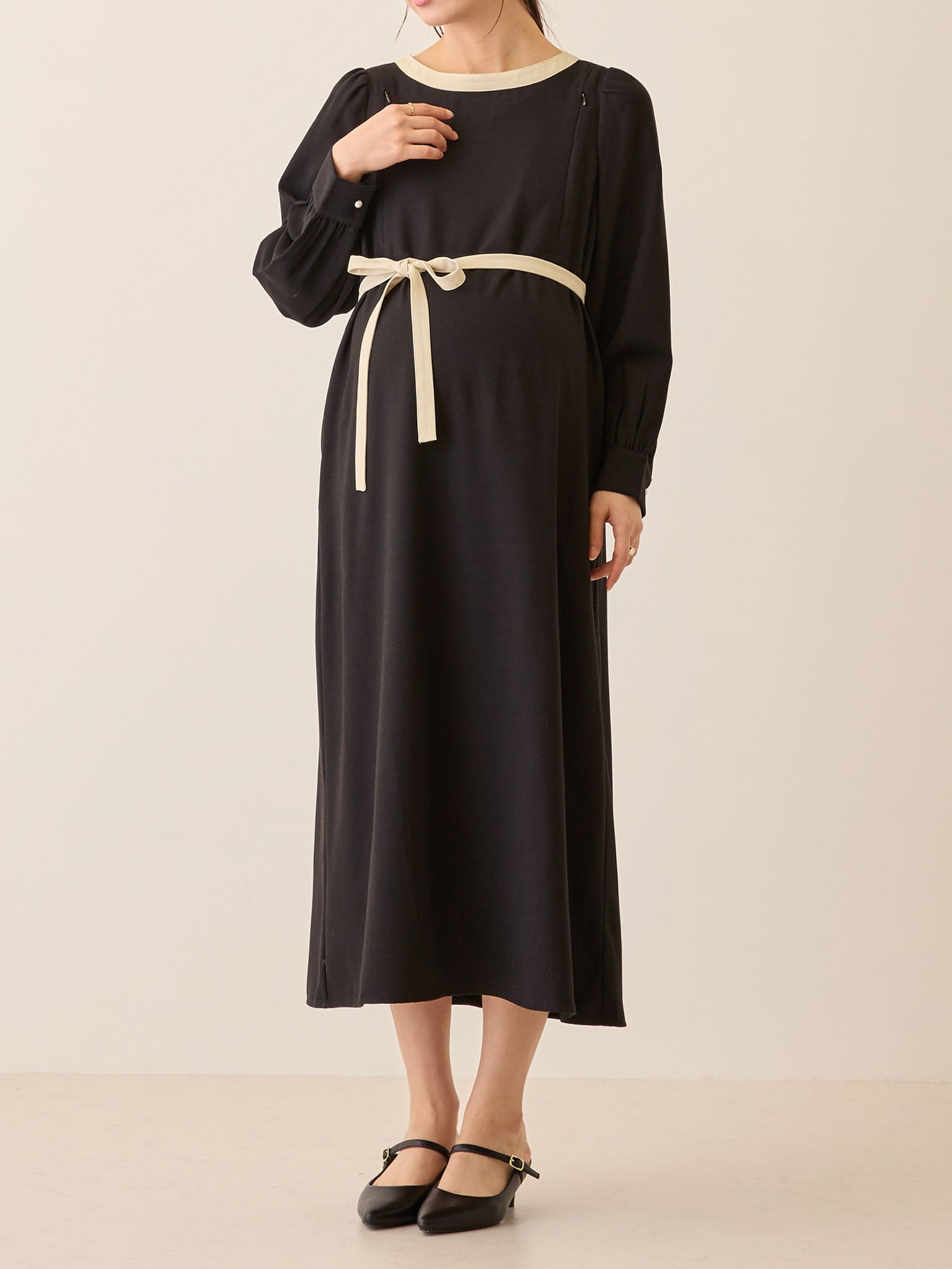 セレモニー対応・配色ワンピース Black – honono for mom&baby
