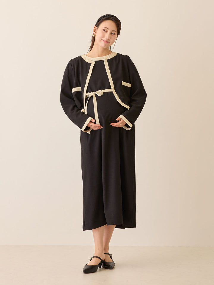 セレモニー対応・配色ジャケット Black