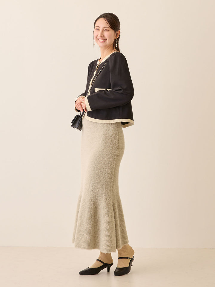 シャギーニットマーメイドスカート Light gray