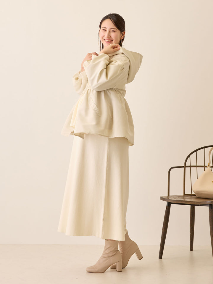 ニットペプラムワンピース Ivory