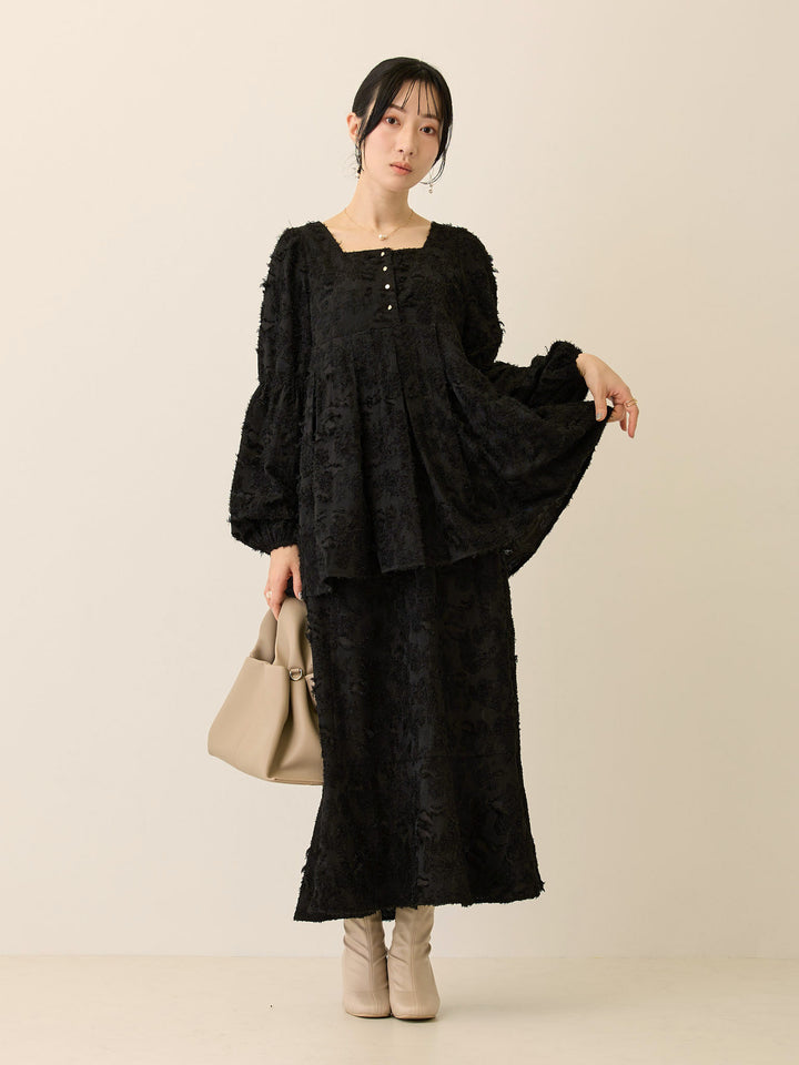 フリンジマーメイドスカート Black