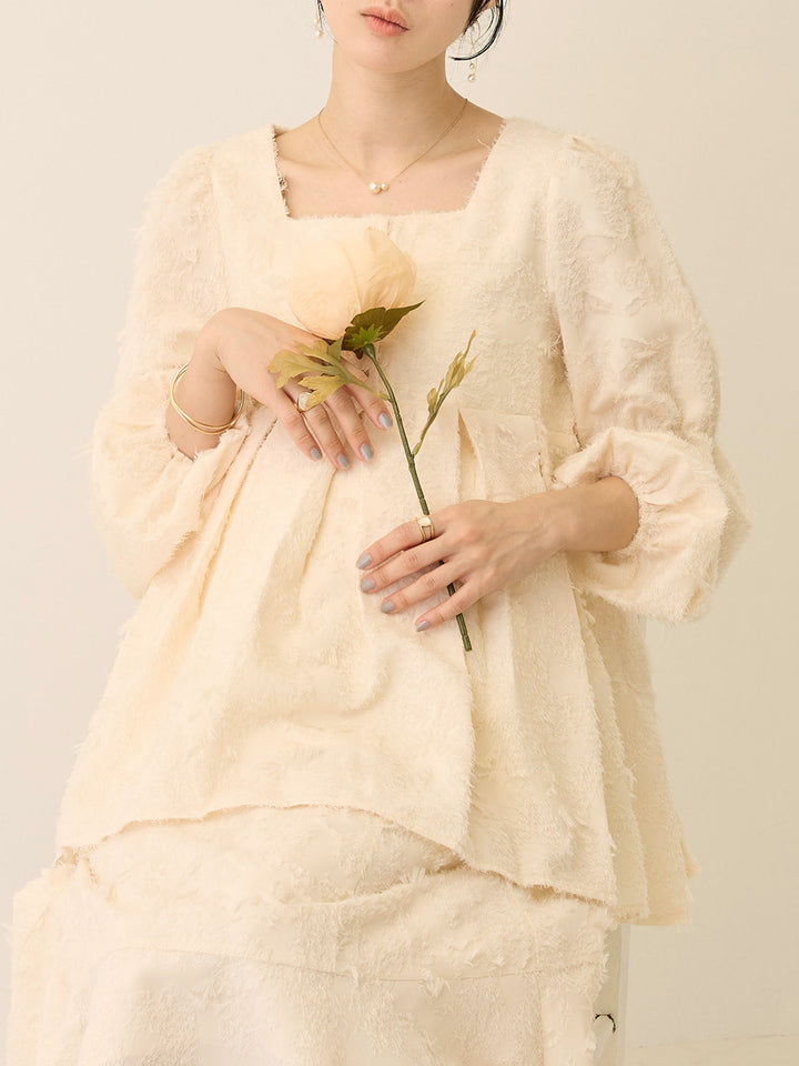 スクエアペプラムトップス Ivory