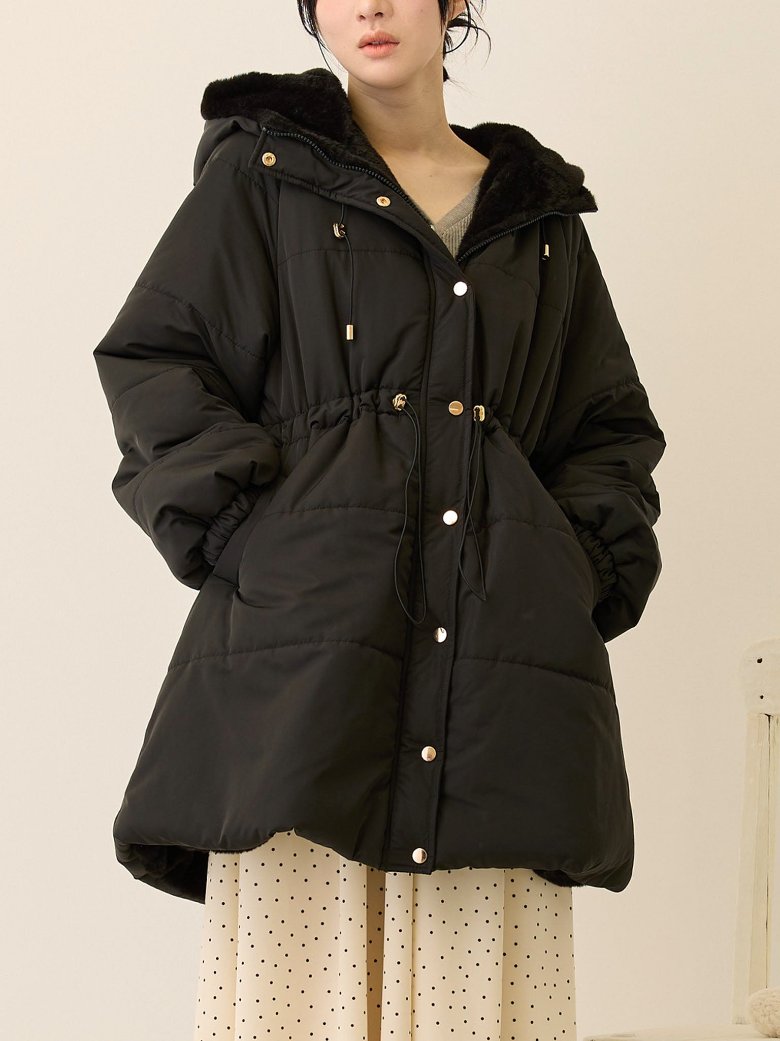 ダッカー付き中綿アウター Black – honono for mom&baby