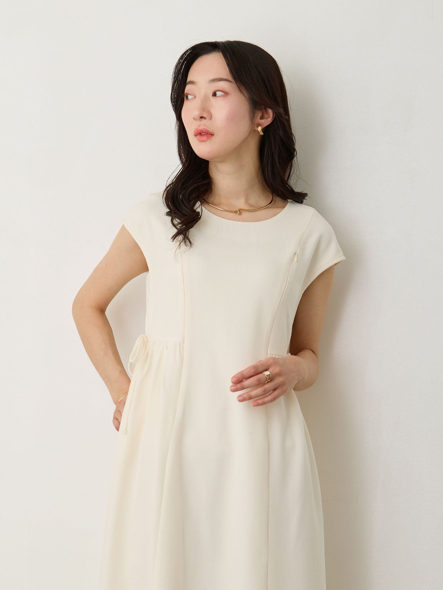 サイドリボンフレンチワンピース Ecru – honono for mom&baby