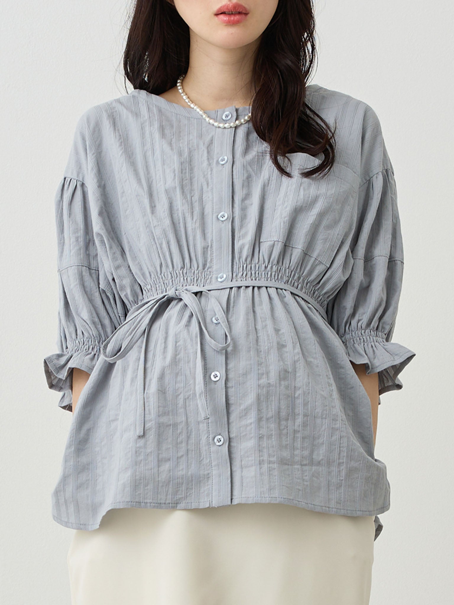 しるしる コットンシャーリングシャツ Blue – honono for mom&baby