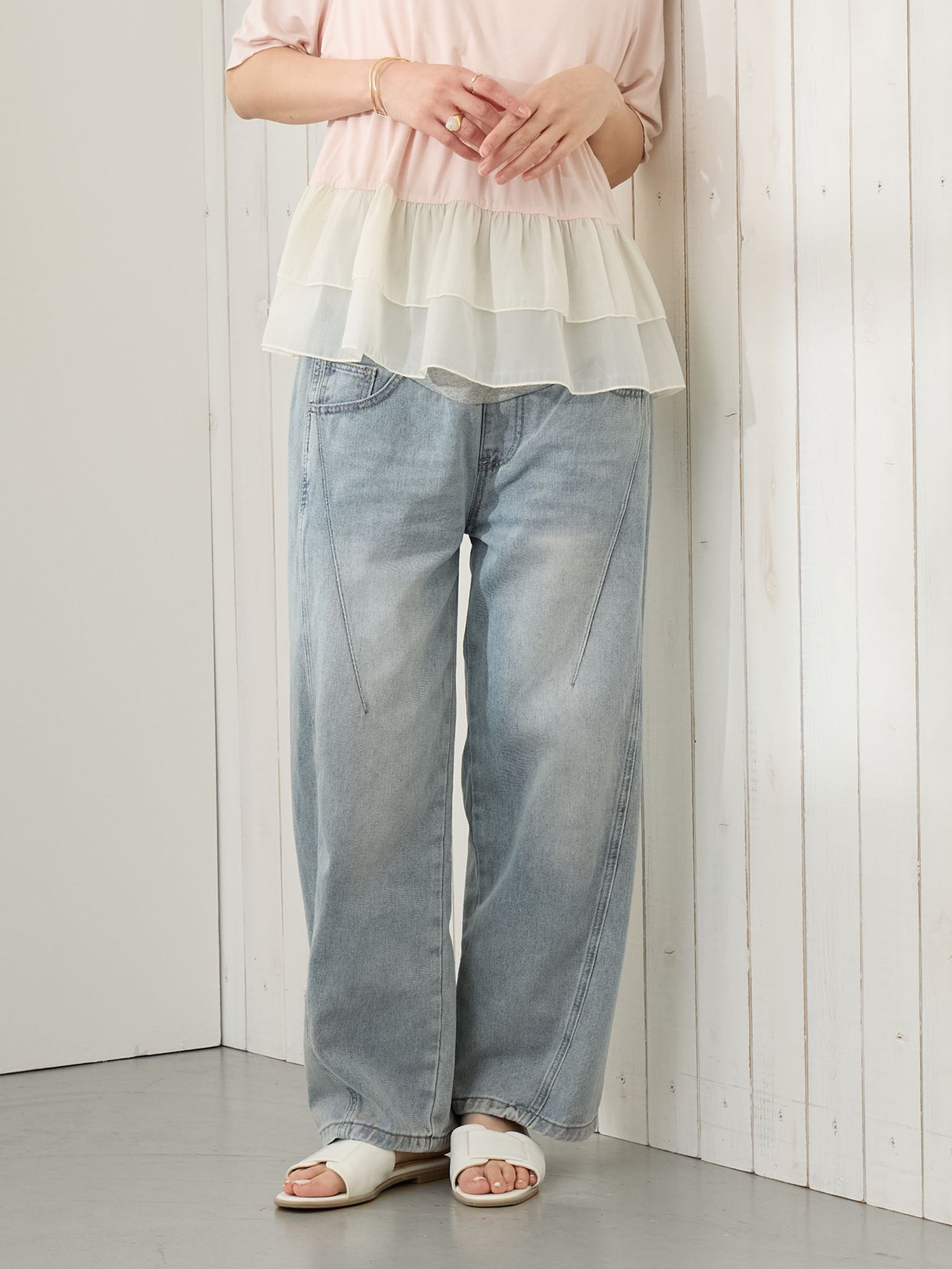 マタニティカーブデニムパンツ Blue