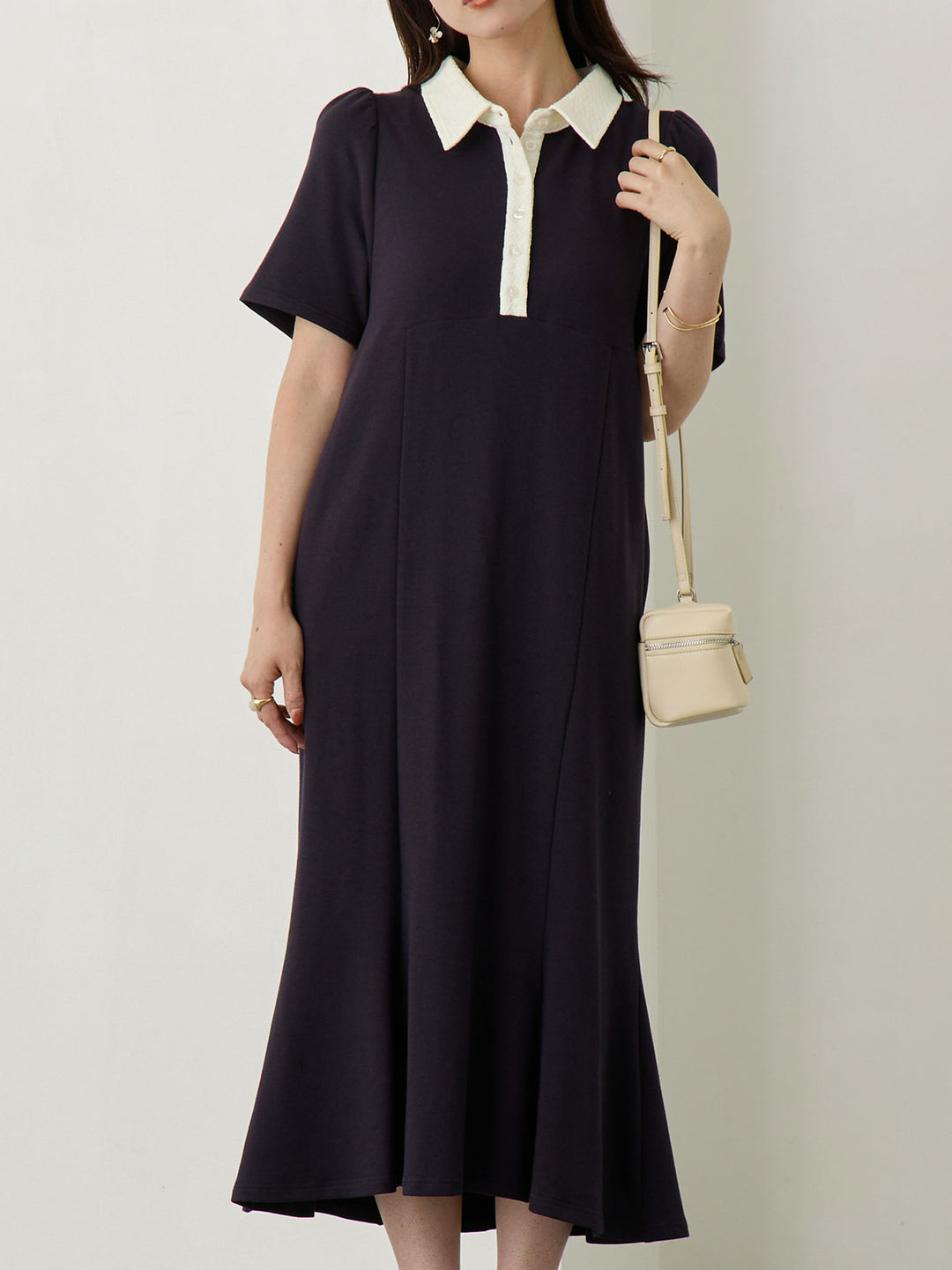 レースポロマーメイドワンピース Navy