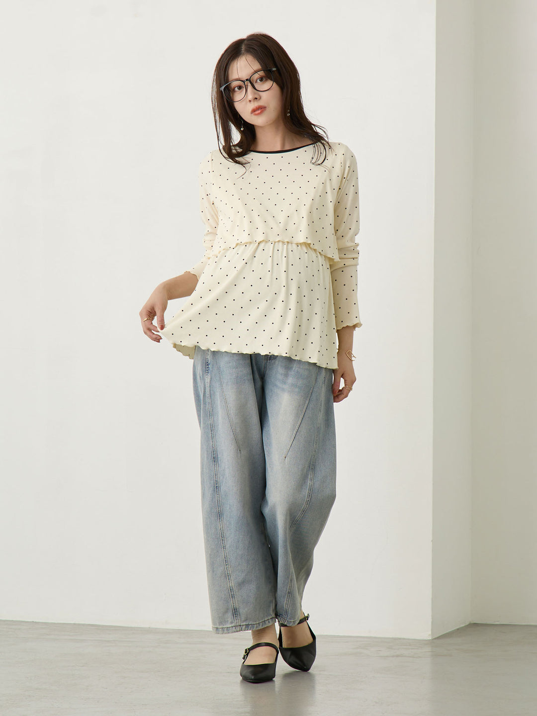 シンプル授乳トップス Dot