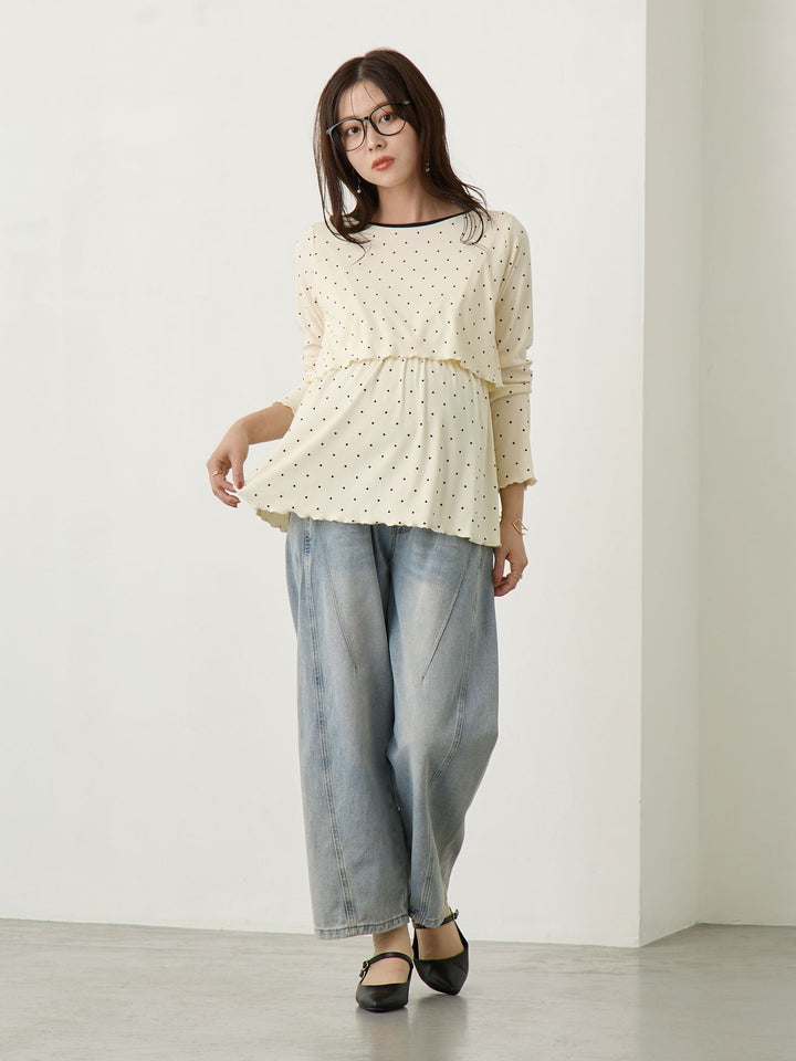 シンプル授乳トップス Dot