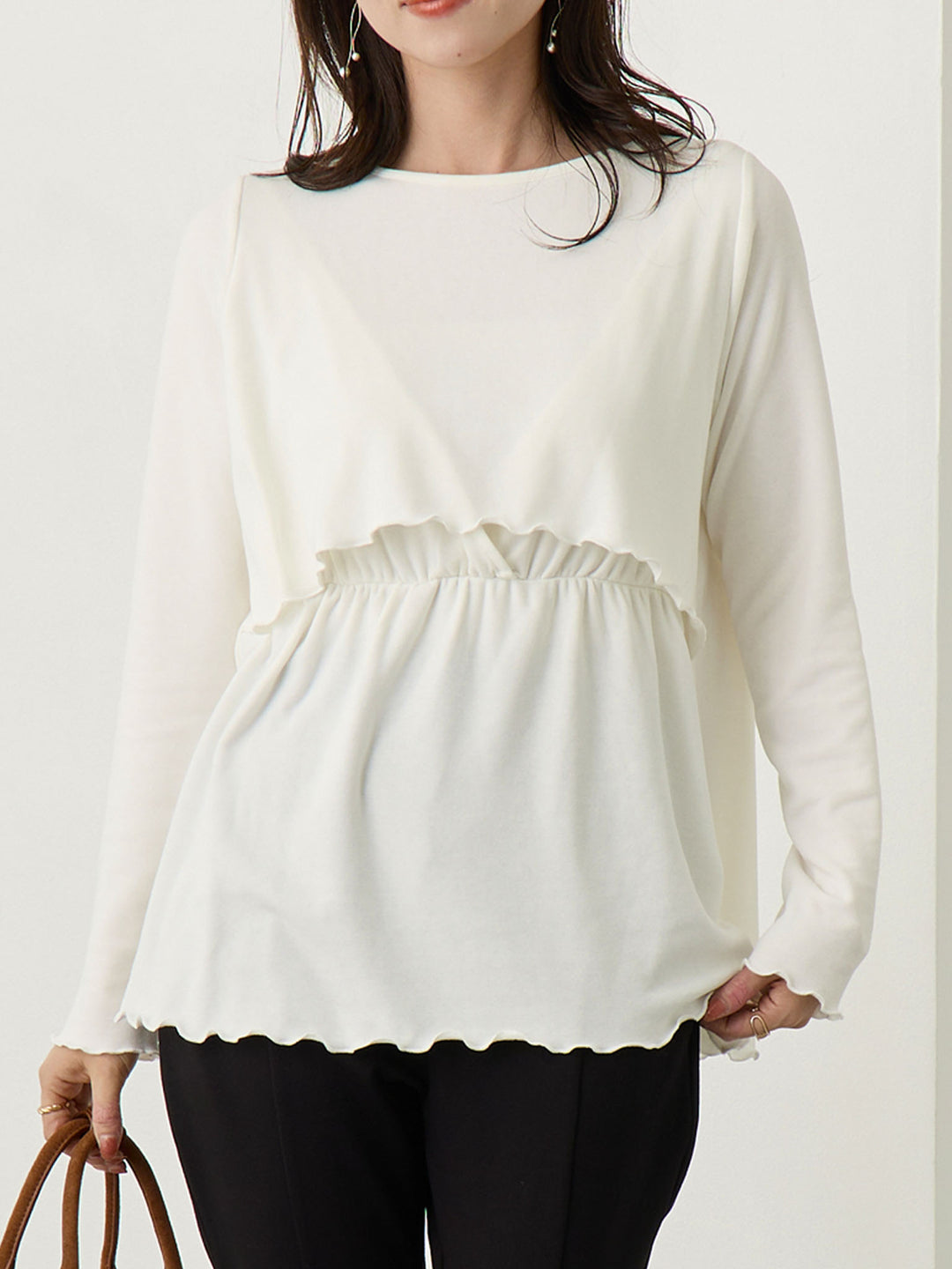 シンプル授乳トップス Ivory
