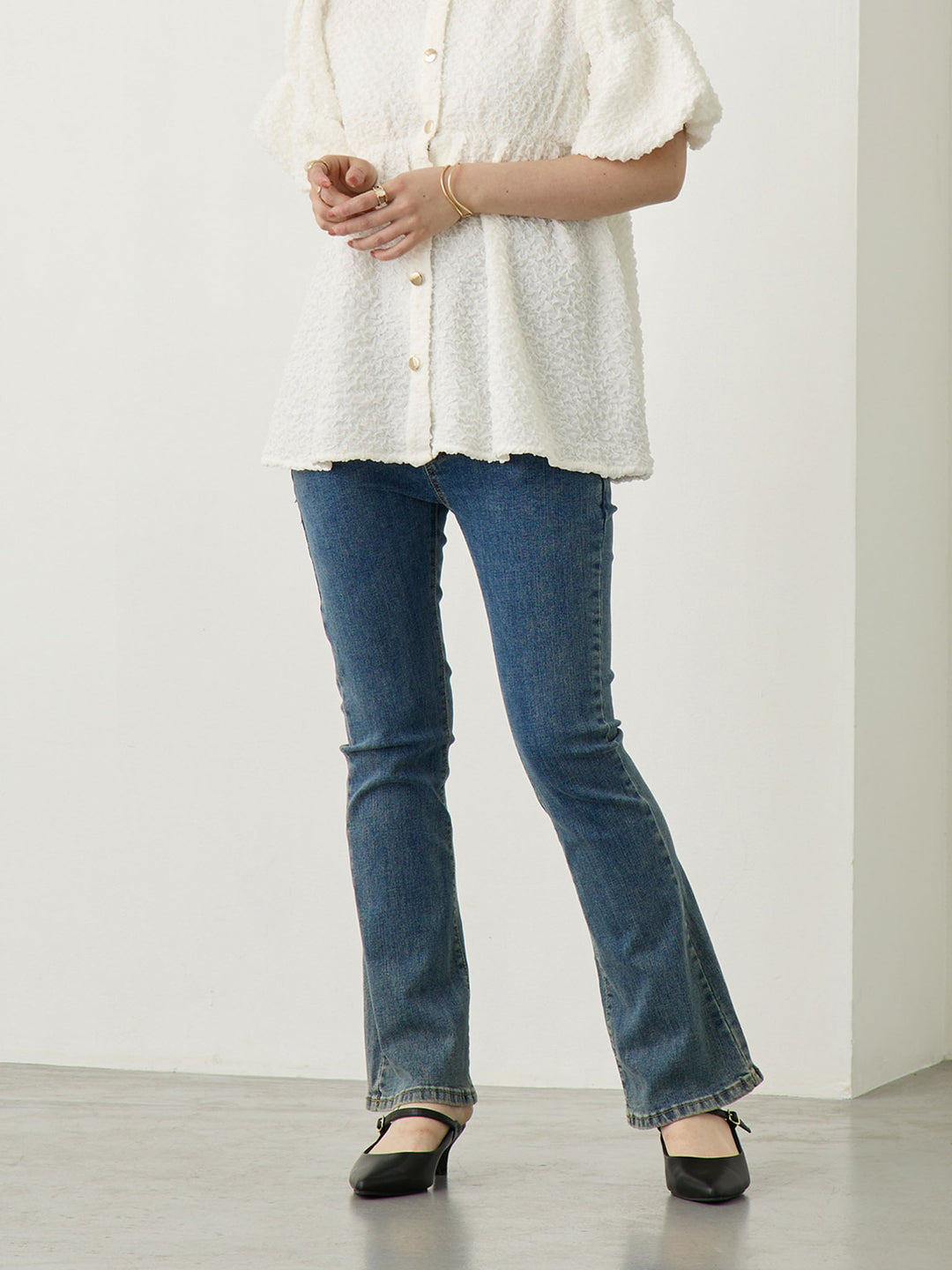 Maternity Flare Denim Blue