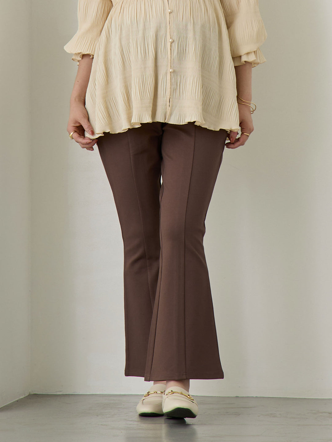 ポンチフレアパンツ Brown