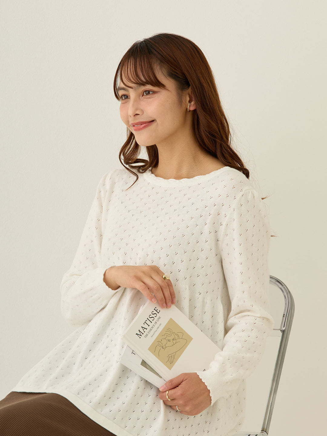 2wayアイレットカーディガン Ivory