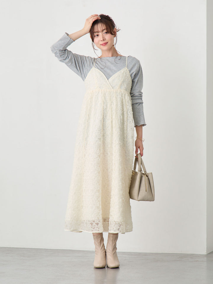 カシュクールレースキャミワンピース Ivory
